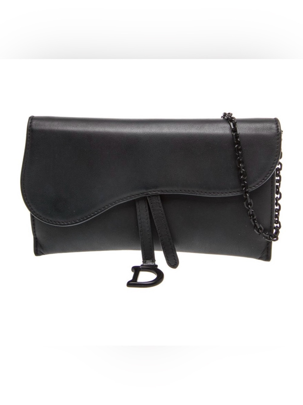 Absolutely stunning iconic EUC Dior Ultra Matte Calfskin Saddle wallet on Chain - Picture 3 of 7